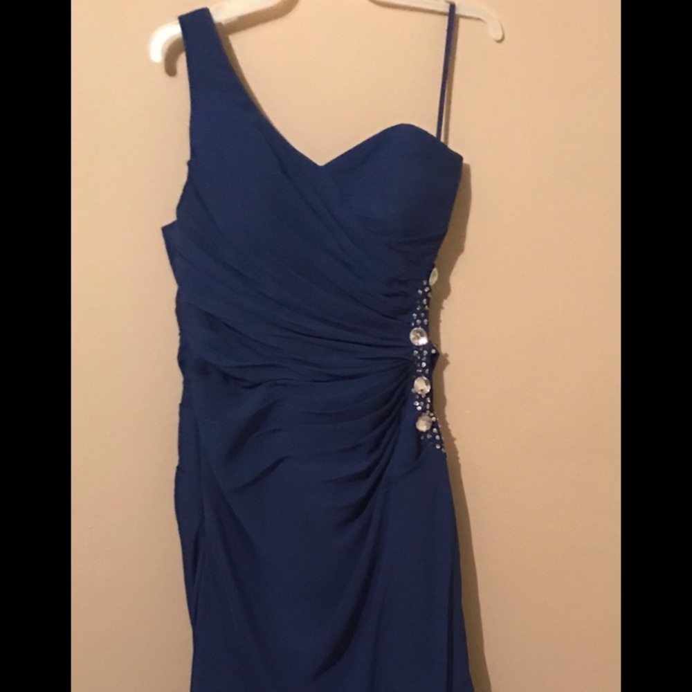 Royal Blue One Shoulder Dress